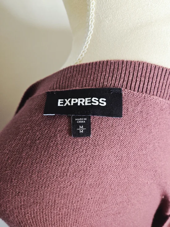 Express Mauve Rose Knit Sweater - Picture 5 of 6